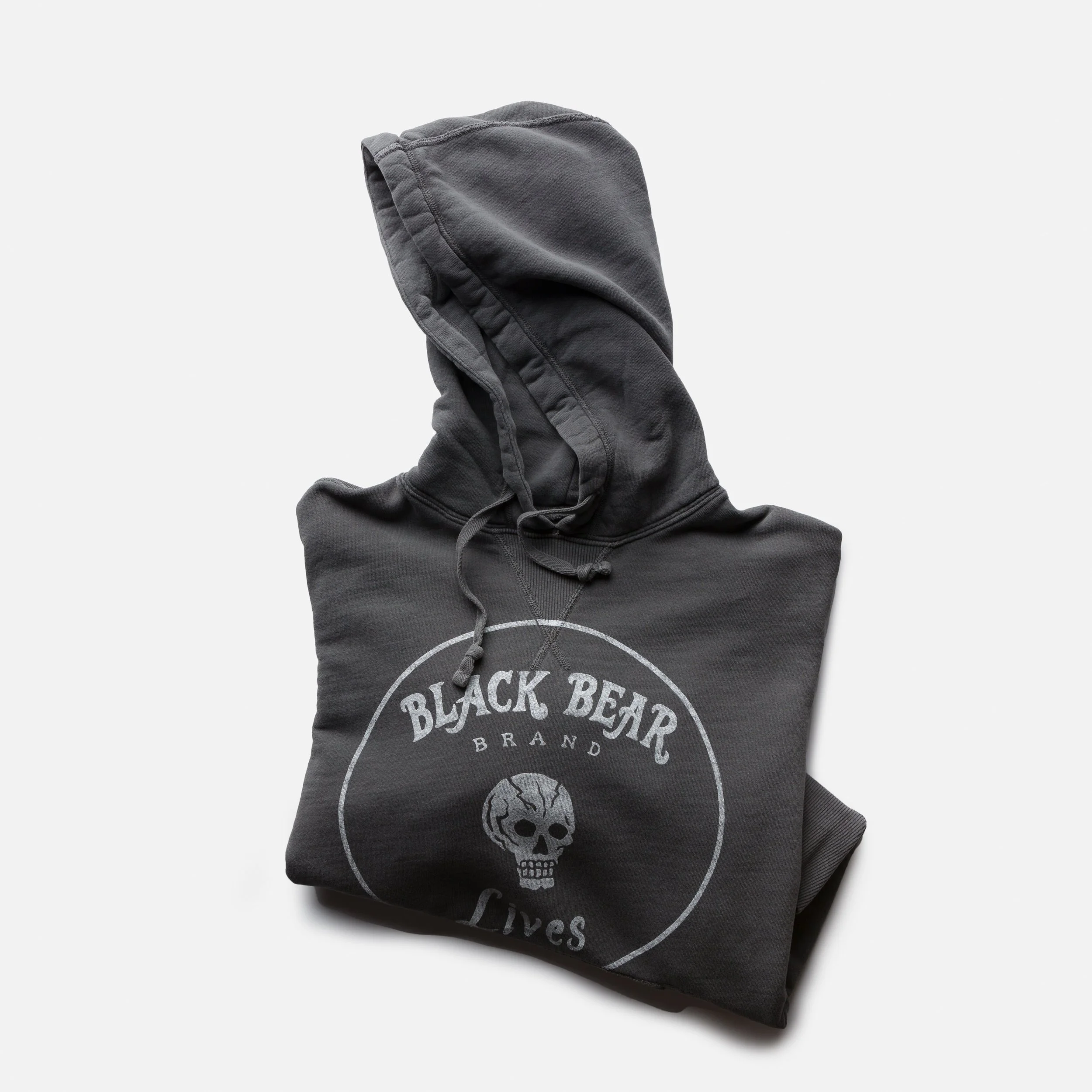 Black Bear Brand LIVES - Charcoal Garment Dyed Hoodie Black Bear Brand LIVES - Charcoal Garment Dyed Hoodie